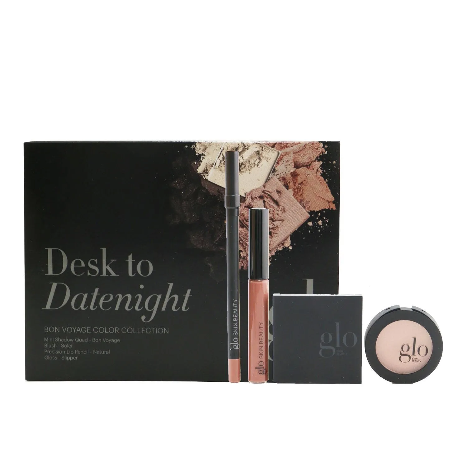 Glo Skin Beauty Desk to Datenight (Mini Shadow Quad   Blush   Lip Pencil   Lip Gloss) - # Bon Voyage  4pcs