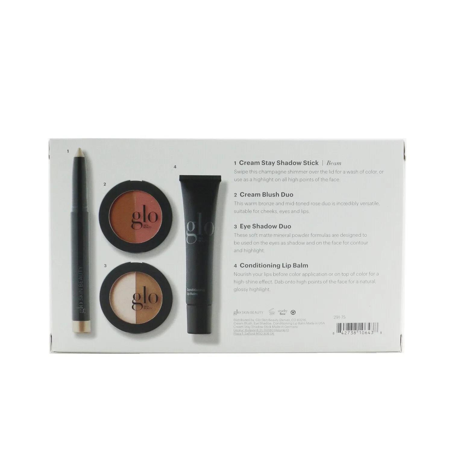Glo Skin Beauty In The Nudes (Shadow Stick   Cream Blush Duo   Eye Shadow Duo   Lip Balm) - # Pop Of Pink Edition  4pcs 1bag