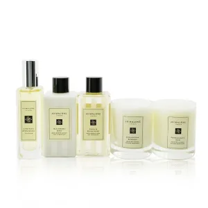 Jo Malone House Of Jo Malone Coffret: Lime Basil & Mandarin Cologne Spray   Peony & Blush Suede Body & Hand Wash   Blackberry Bay Body & Hand Lotion   English Pear & Freesia Scented Candle   Pomegranate Noir Scented Candle  5pcs
