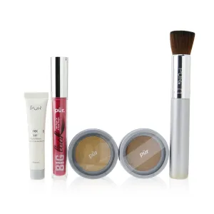 PUR (PurMinerals) Best Sellers Kit (5 Piece Beauty To Go Collection) (1x Powder. 1x Primer. 1x Bronzer. 1x Mascara. 1x Brush) - # Light Tan  5pcs