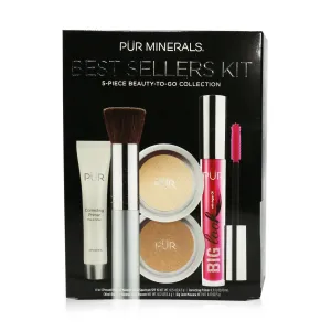 PUR (PurMinerals) Best Sellers Kit (5 Piece Beauty To Go Collection) (1x Primer. 1x Pressed Powder. 1x Bronzer. 1x Mascara. 1x Brush) - # Light  5pcs