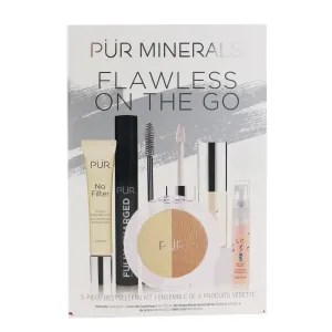 PUR (PurMinerals) Flawless On The Go 5 Piece Bestsellers Kit (1x Mini Primer. 1x Mascara. 1x Mineral Glow. 1x Mini Lip Oil. 1x Mini Mist)  5pcs